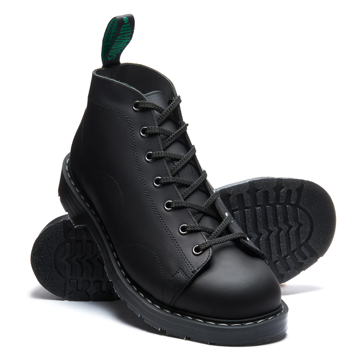 Black Greasy 7 Eye Monkey Boot