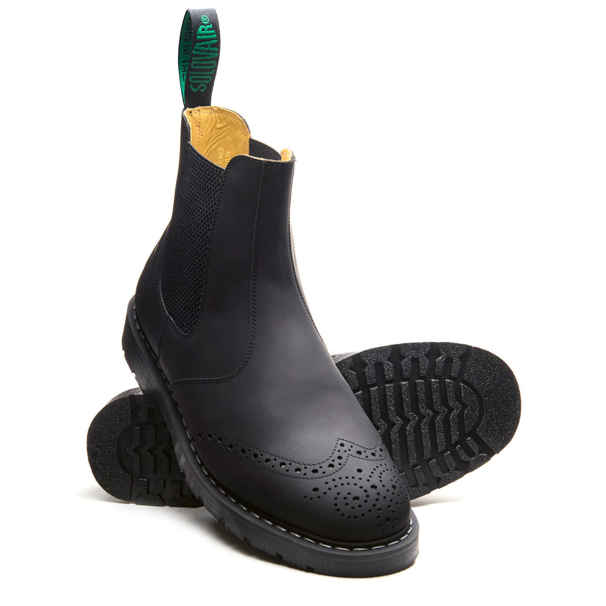 Black Greasy Dealer Brogue Boot