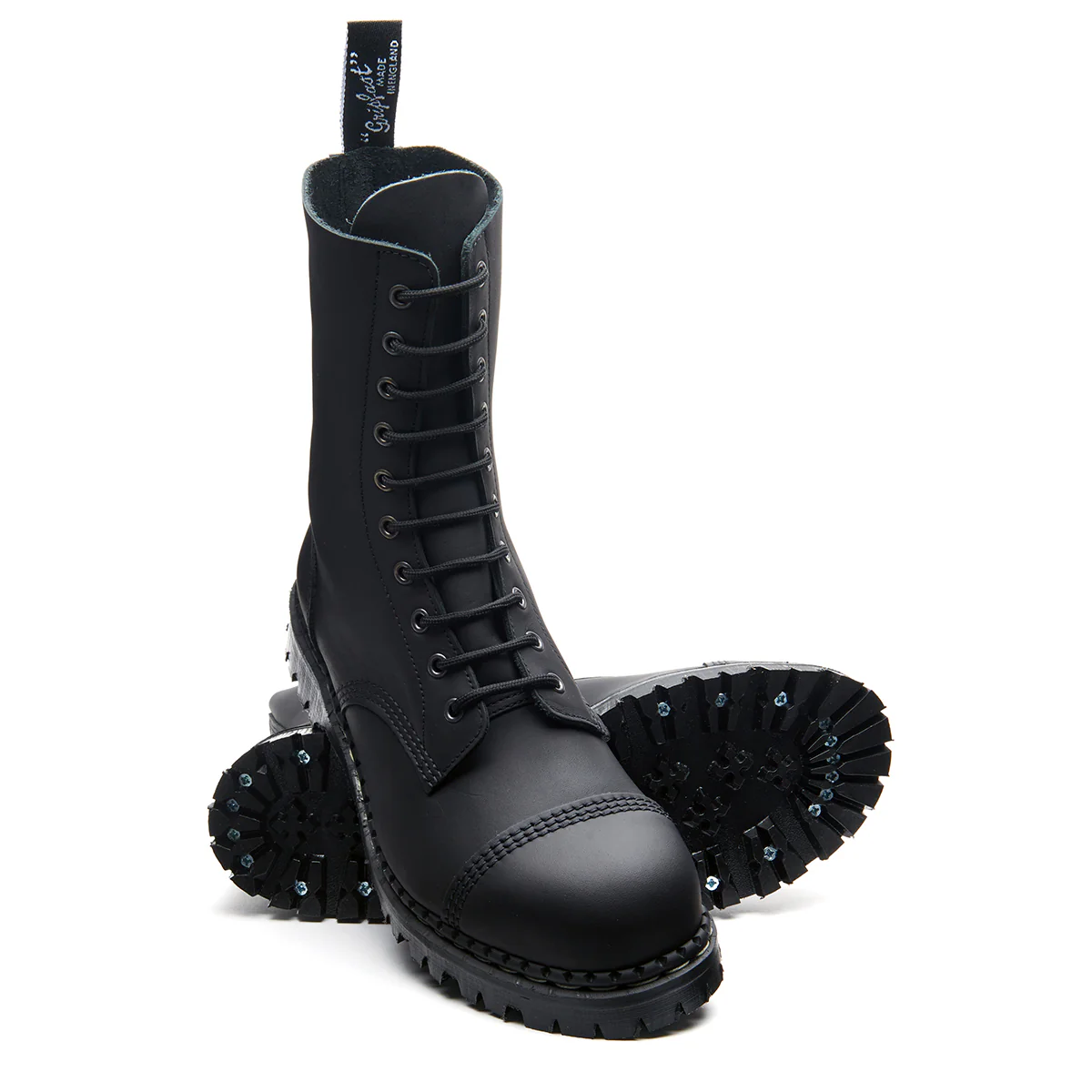 1930-black-greasy-10-eye-steel-toe-capped-derby-boot-2.webp Black Greasy 10 Eye Steel Toe Capped Derby Boot