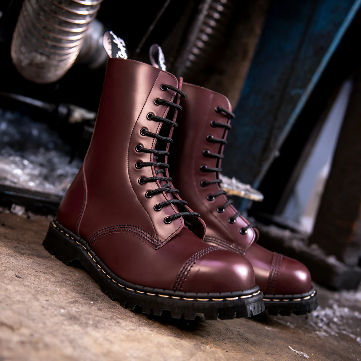 1960-oxblood-hi-shine-10-eye-steel-toe-capped-derby-boot-6.webp Oxblood Hi-Shine 10 Eye Steel Toe Capped Derby Boot