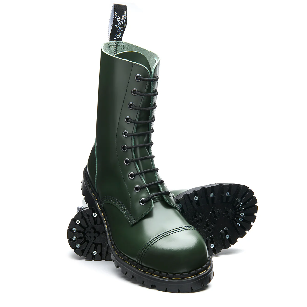 1974-green-hi-shine-10-eye-steel-toe-capped-derby-boot-2.webp Green Hi Shine 10 Eye Steel Toe Capped Derby Boot