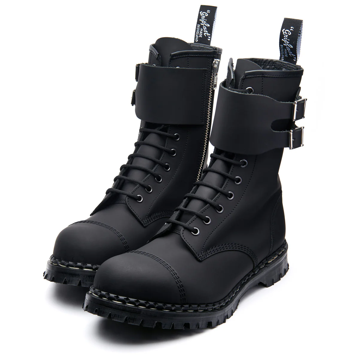2004-black-greasy-10-eye-steel-toe-capped-zip-twin-strap-derby-boot-4.webp Black Greasy 10 Eye Steel Toe Capped Zip Twin Strap Derby Boot