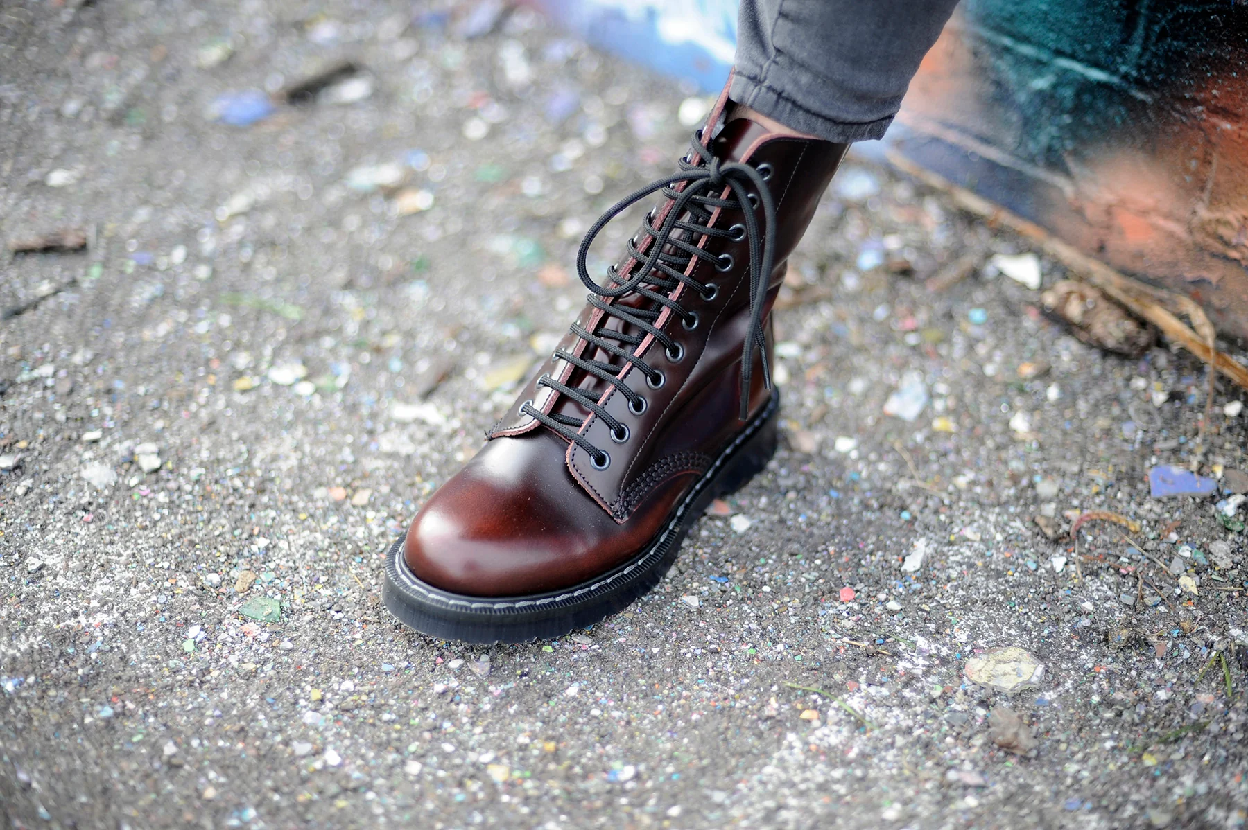 Burgundy Rub-Off 11 Eye Derby Boot