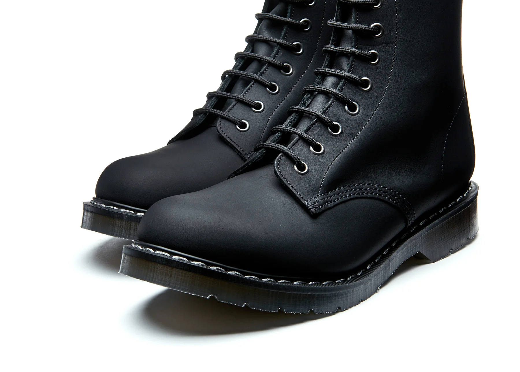 Black Greasy 11 Eye Zip Derby Boot