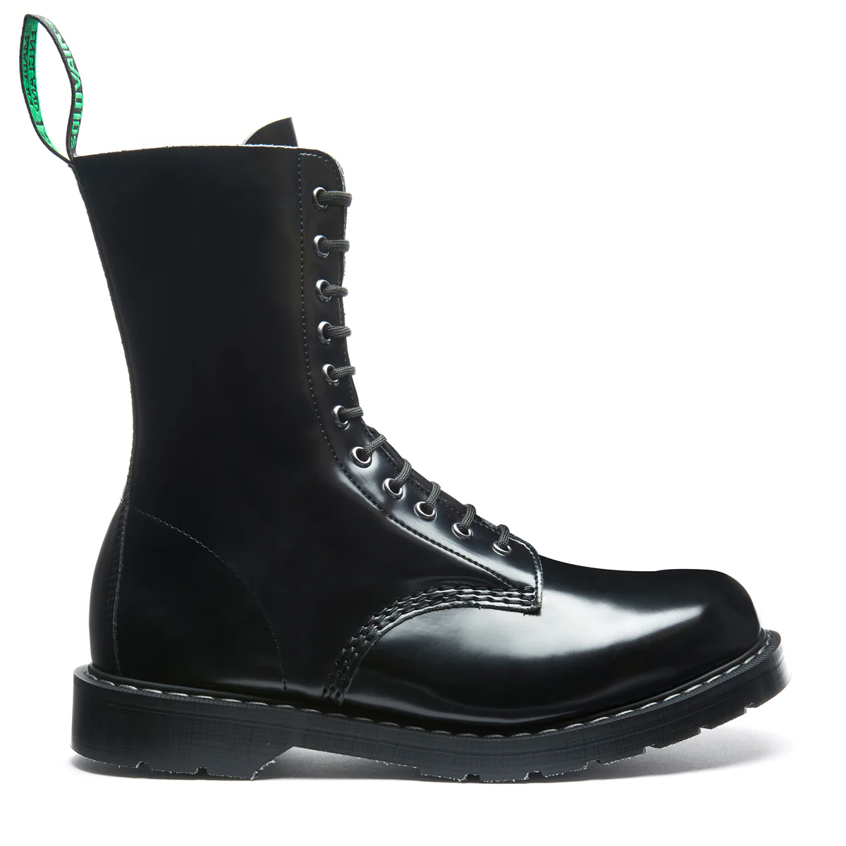 2402-black-vegan-hi-shine-11-eye-derby-boot-1.webp Black Vegan Hi-Shine 11 Eye Derby Boot