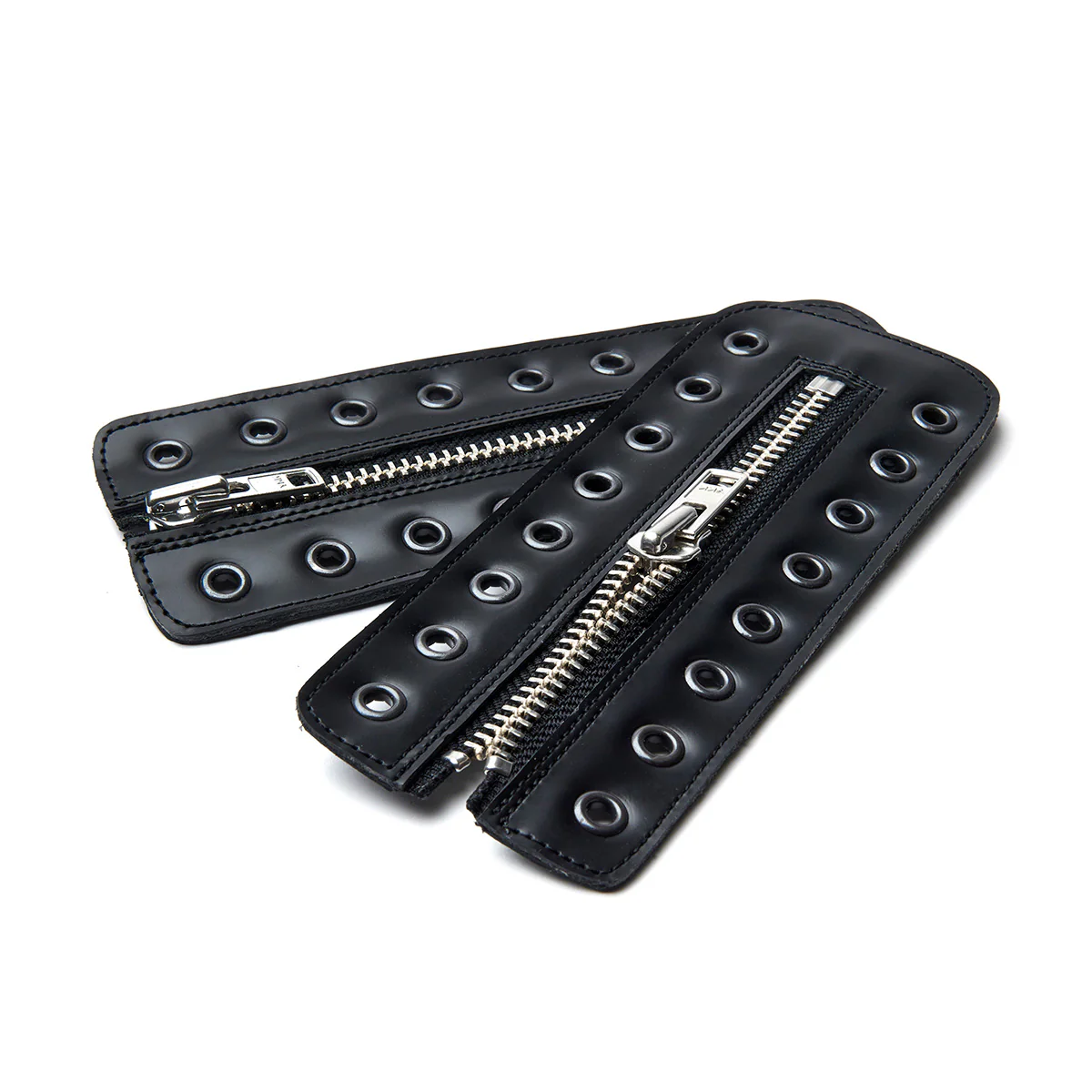 Black Hi-Shine 8 Eye Derby Boot & Zip Guard