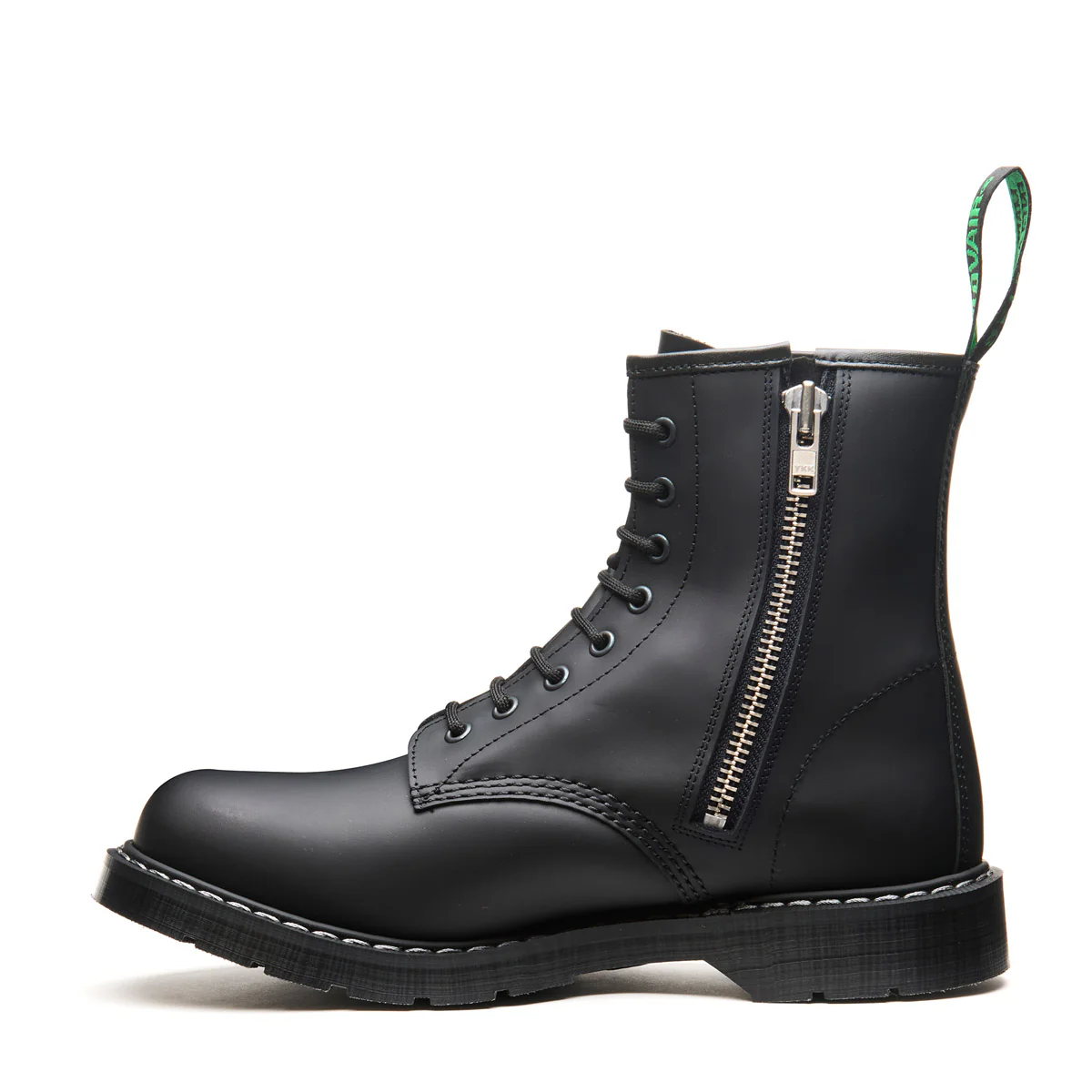 2892-black-greasy-8-eye-zip-derby-boot-1.webp Black Greasy 8 Eye Zip Derby Boot