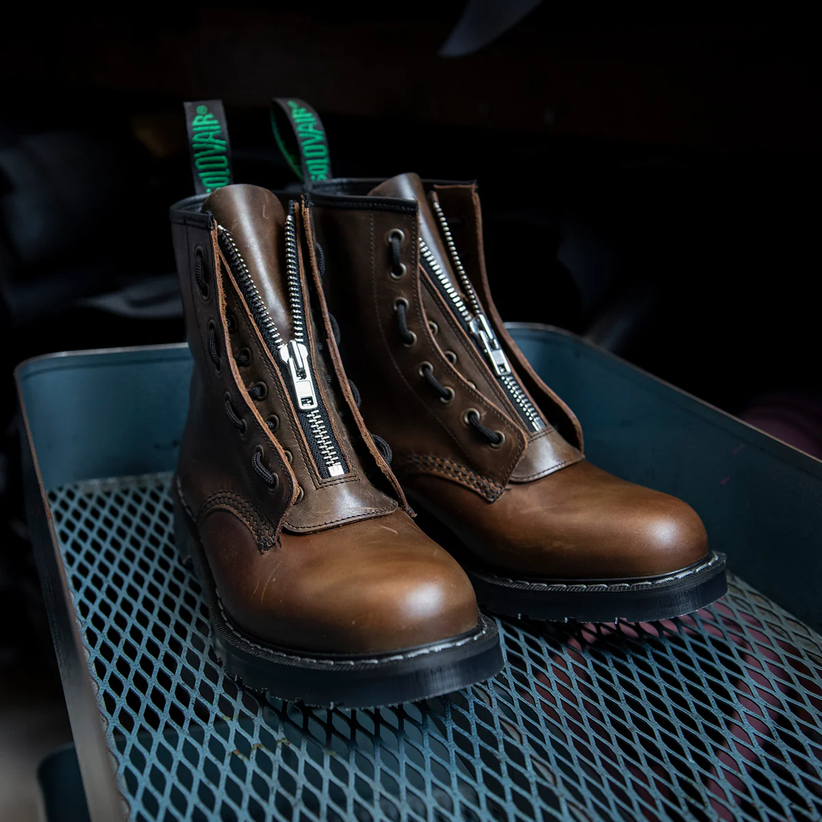 Gaucho Crazy Horse 8 Eye Derby Boot & Zip Guard