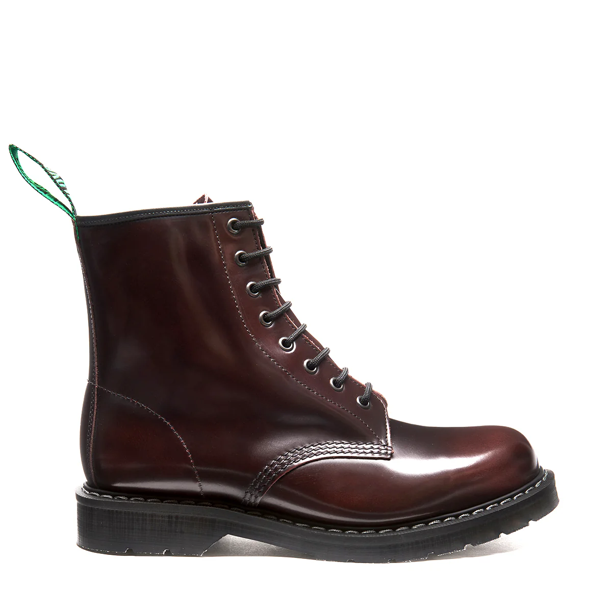 Burgundy Rub-Off 8 Eye Derby Boot & Zip Guard