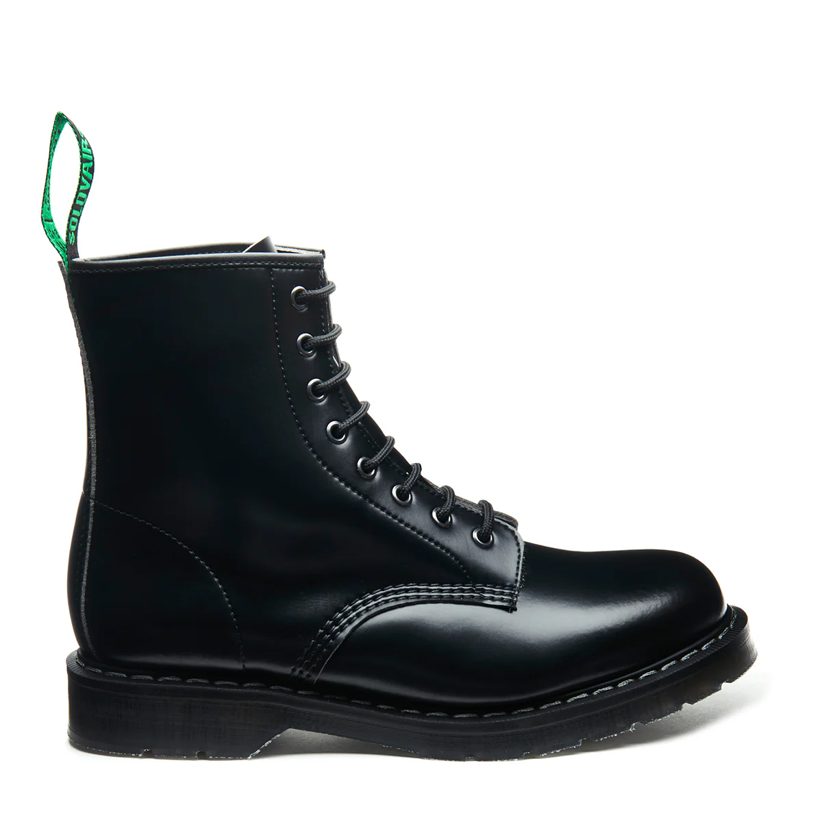 3382-black-vegan-hi-shine-8-eye-derby-boot-1.webp Black Vegan Hi-Shine 8 Eye Derby Boot