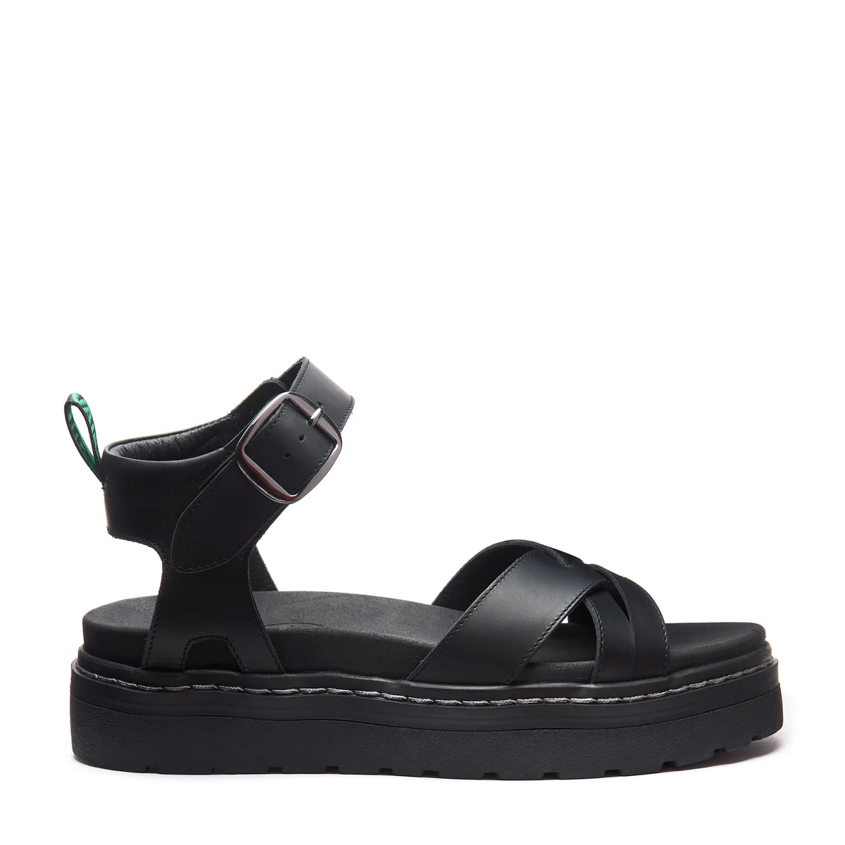 4139-ashby-black-greasy-one-strap-crossover-sandal-1.webp Ashby - Black Greasy One Strap Crossover Sandal