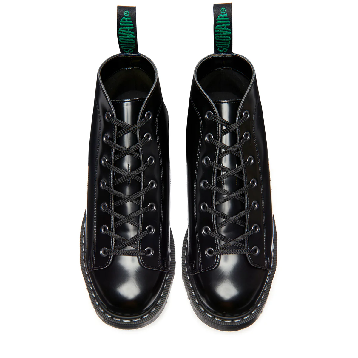 Black Vegan Hi-Shine 7 Eye Monkey Boot