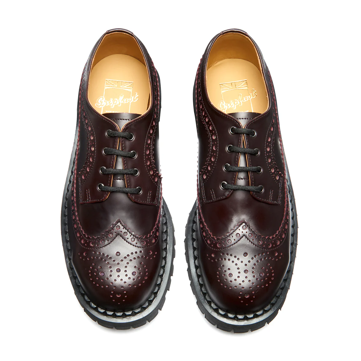 Burgundy Rub-Off 4 Eye Steel Toe American Derby Brogue Shoe