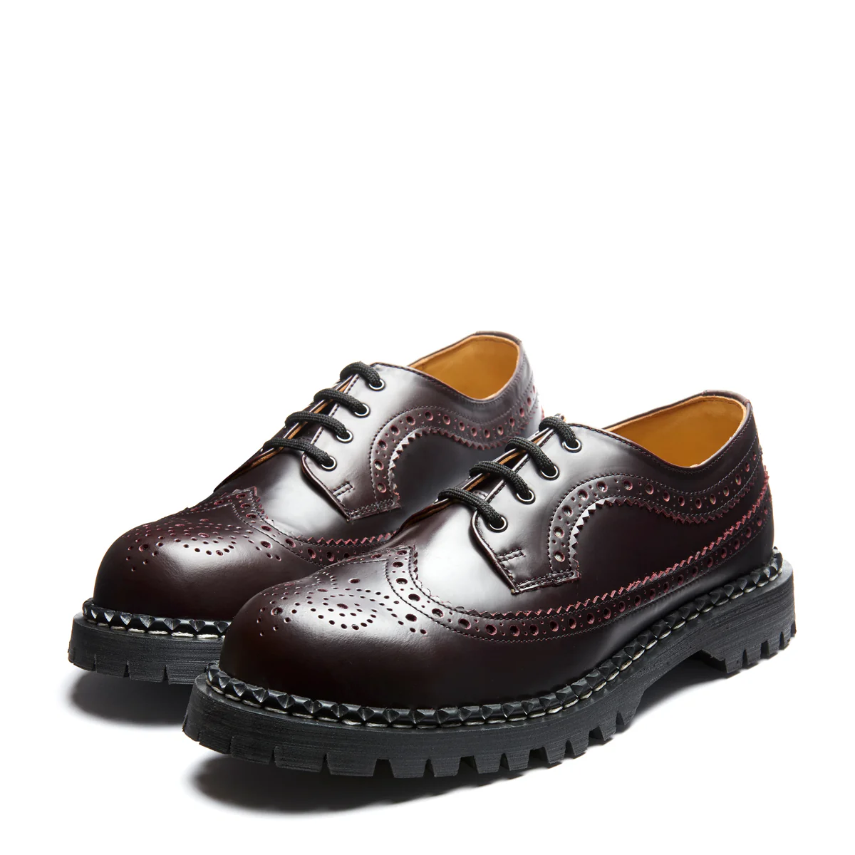 Burgundy Rub-Off 4 Eye Steel Toe American Derby Brogue Shoe