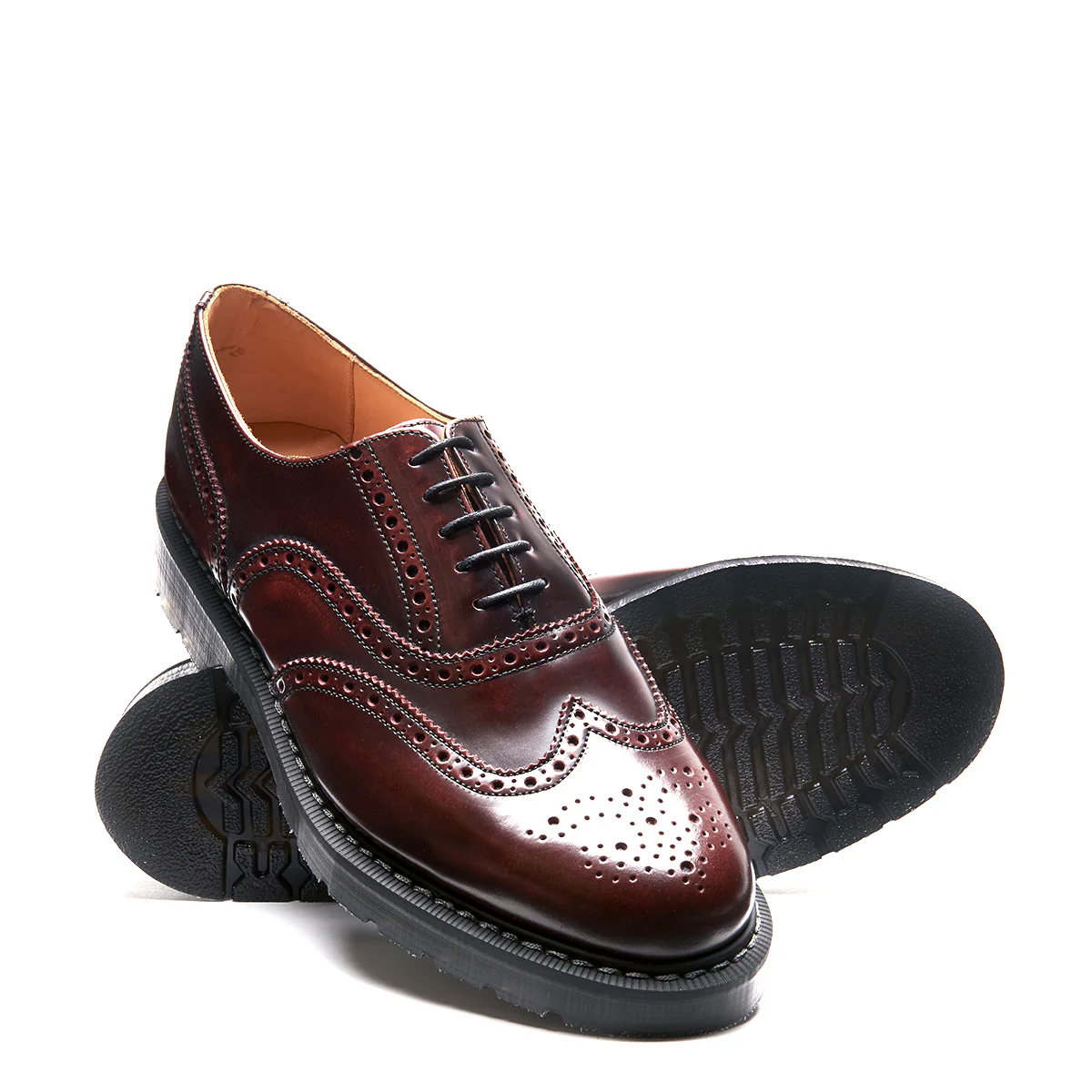 Burgundy Rub-Off English Brogue Shoe