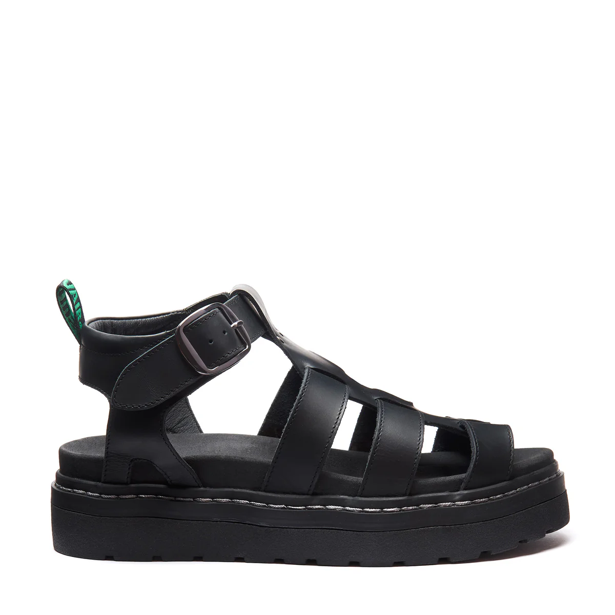 5984-grendon-black-greasy-three-strap-sandal-1.webp Grendon - Black Greasy Three Strap Sandal