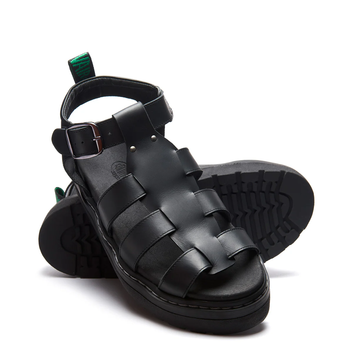 5984-grendon-black-greasy-three-strap-sandal-2.webp Grendon - Black Greasy Three Strap Sandal