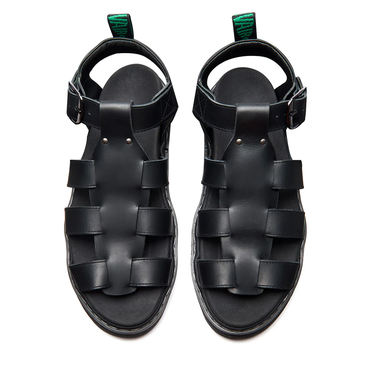 5984-grendon-black-greasy-three-strap-sandal-3.webp Grendon - Black Greasy Three Strap Sandal