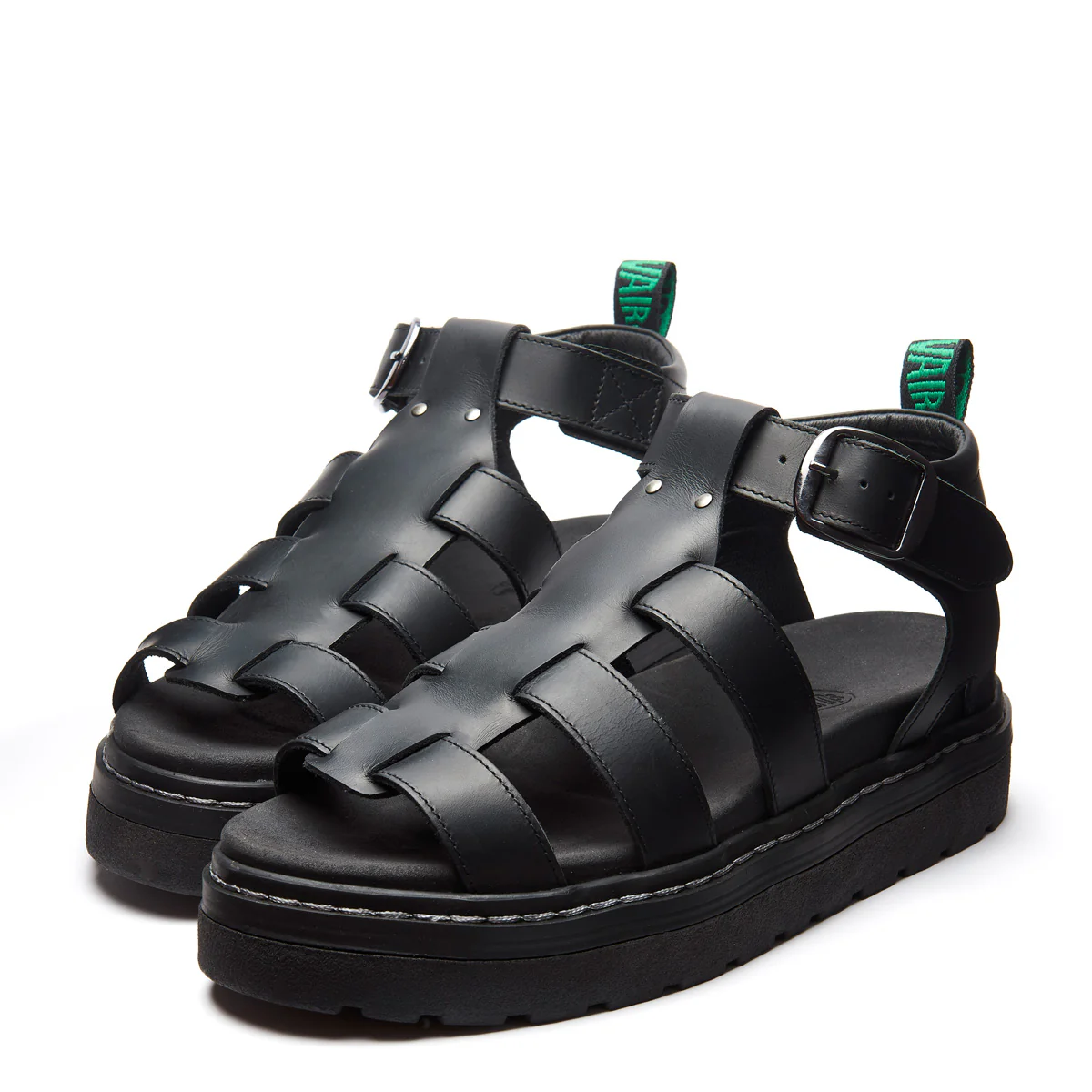 5984-grendon-black-greasy-three-strap-sandal-4.webp Grendon - Black Greasy Three Strap Sandal