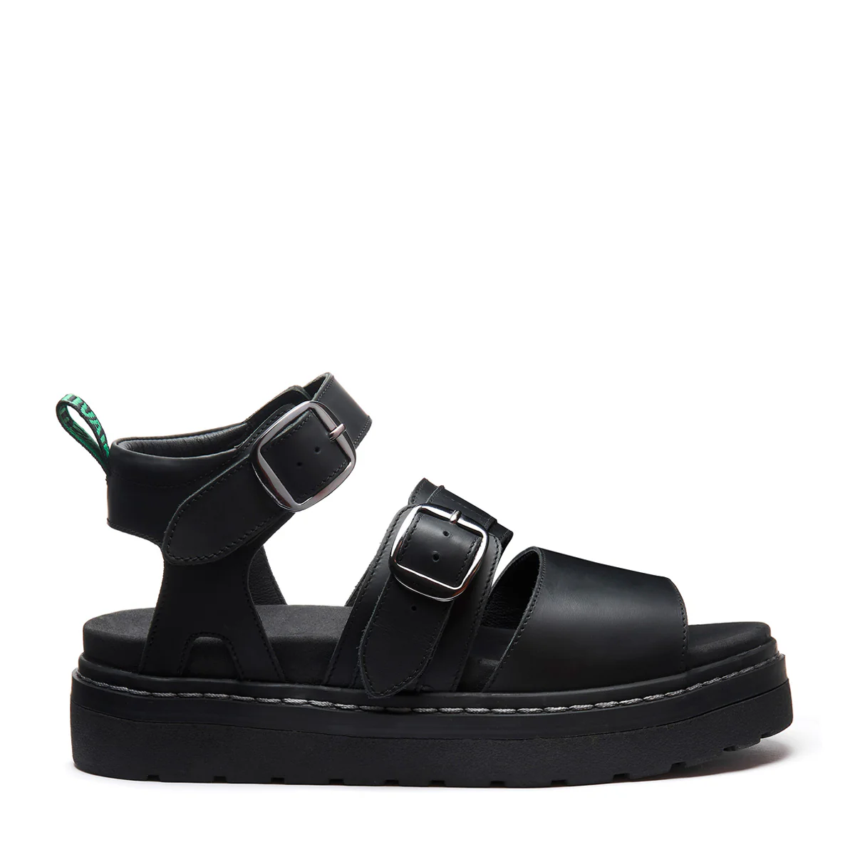 6007-lavendon-black-greasy-two-strap-sandal-1.webp Lavendon - Black Greasy Two Strap Sandal