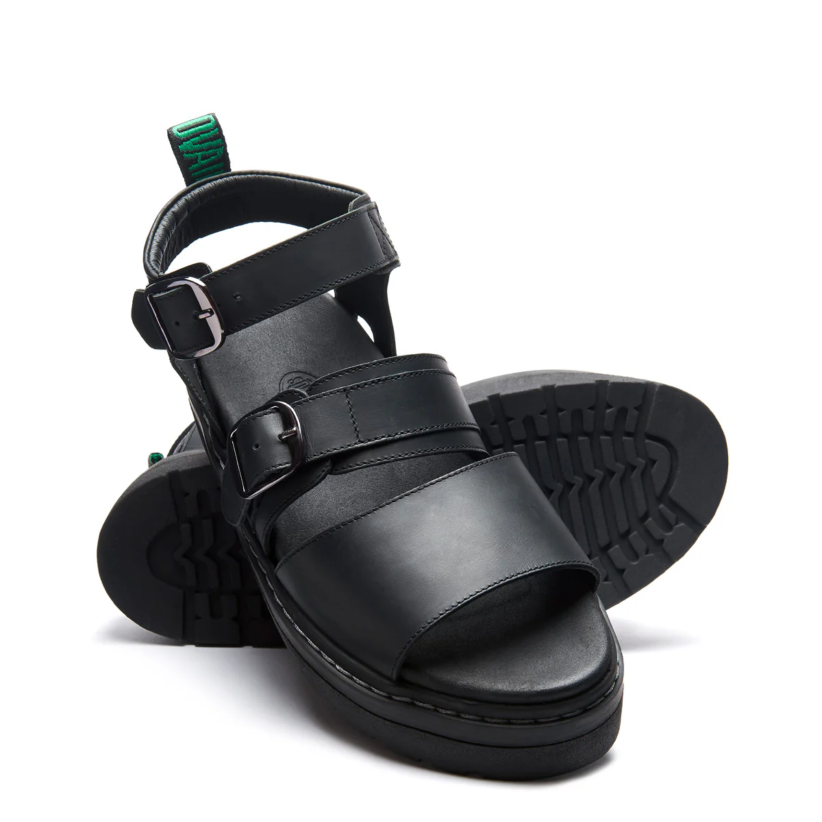 6007-lavendon-black-greasy-two-strap-sandal-2.webp Lavendon - Black Greasy Two Strap Sandal