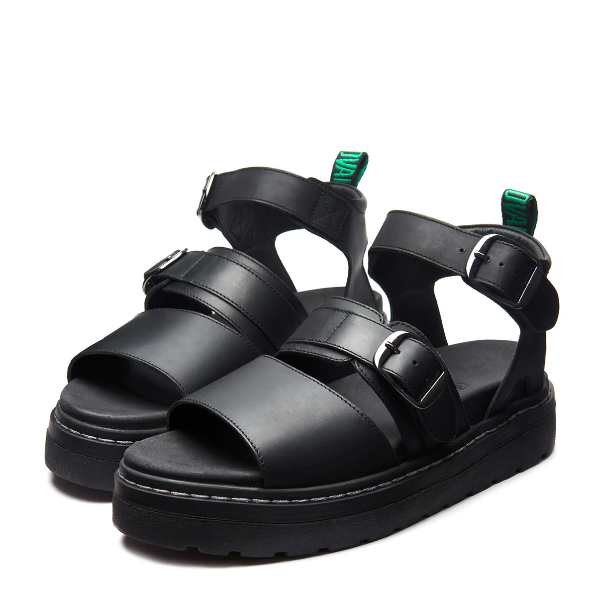 6007-lavendon-black-greasy-two-strap-sandal-4.webp Lavendon - Black Greasy Two Strap Sandal